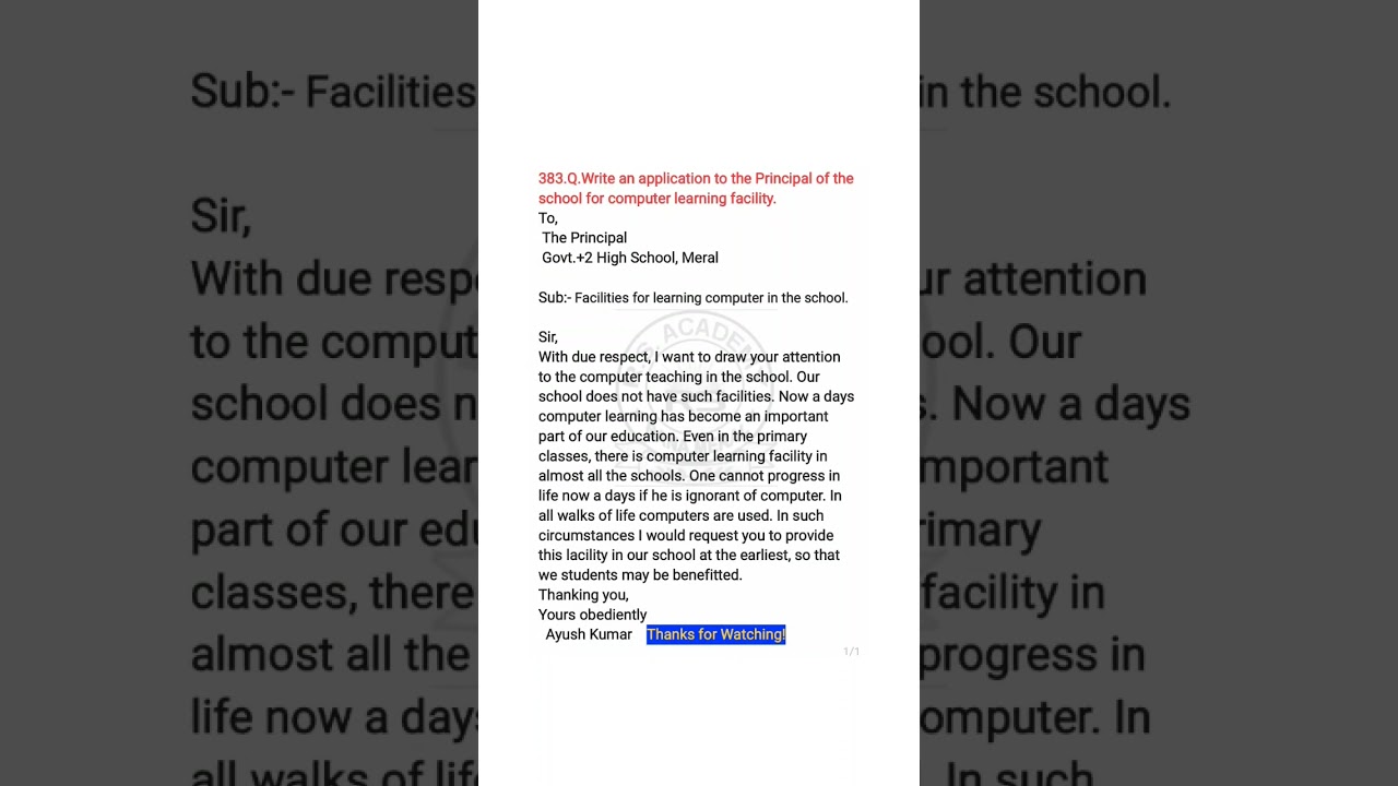 Letter Writing | #Shorts |  @R.S Academy Bana