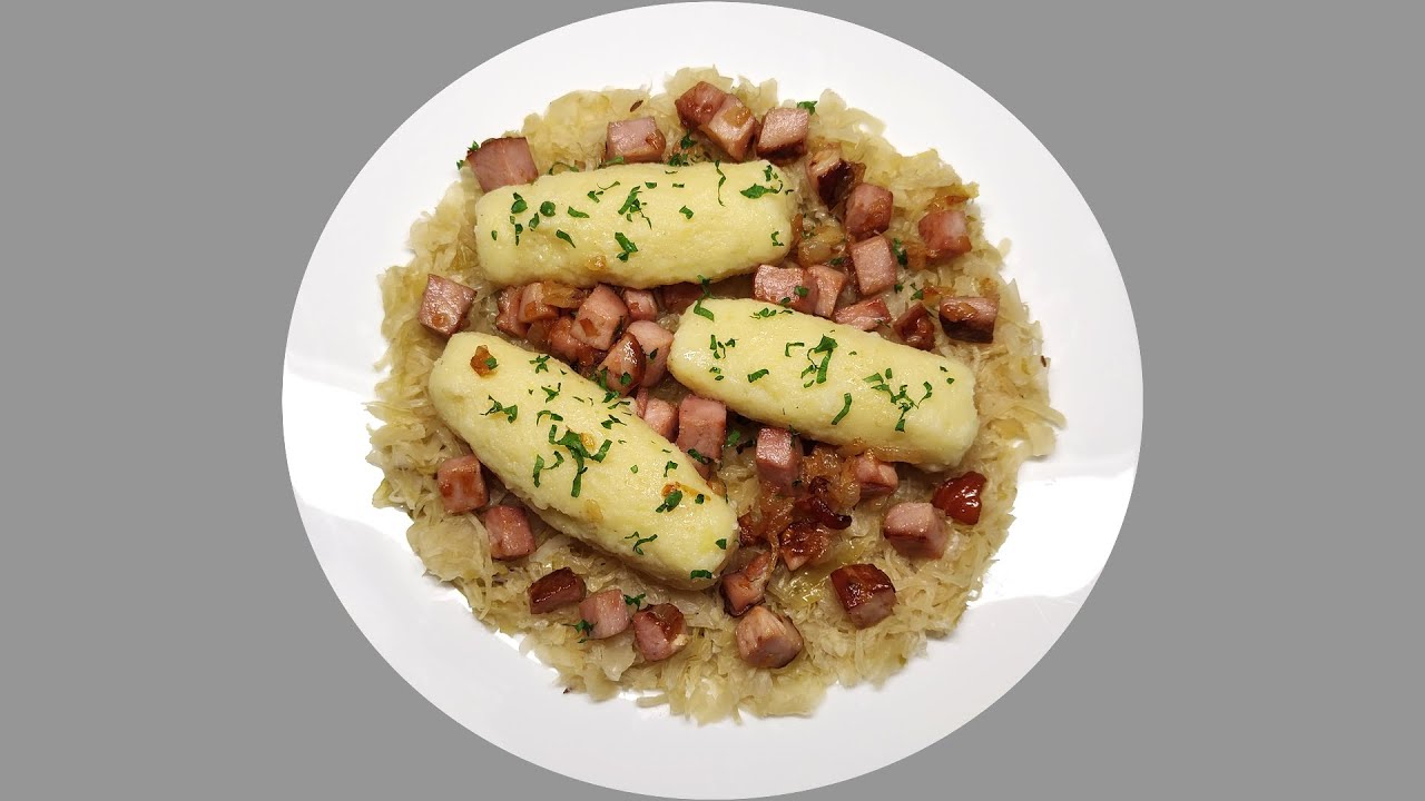 Bramborové šišky se zelím a uzeným masem recept