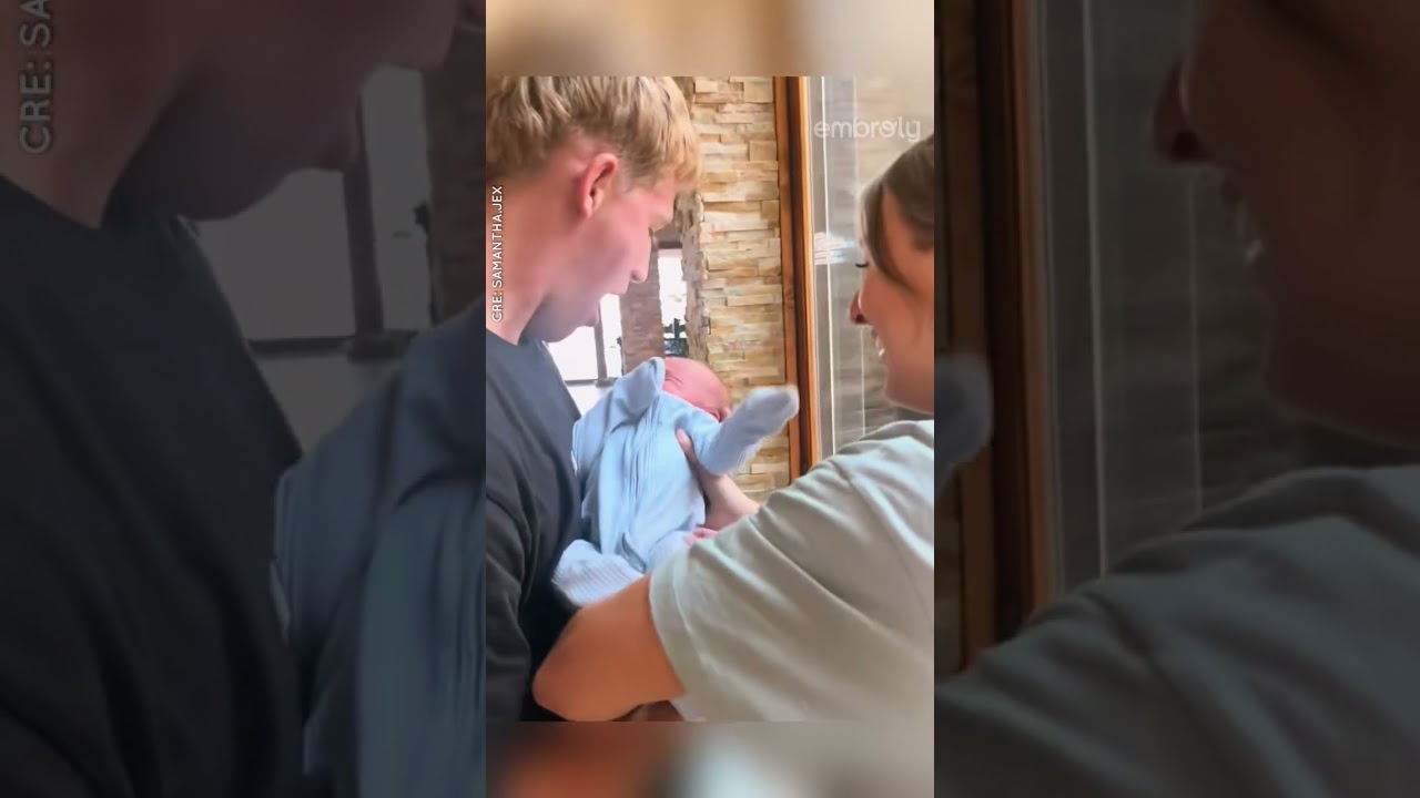 Uncles meet the baby for the very first time 🥹💙 #shorts