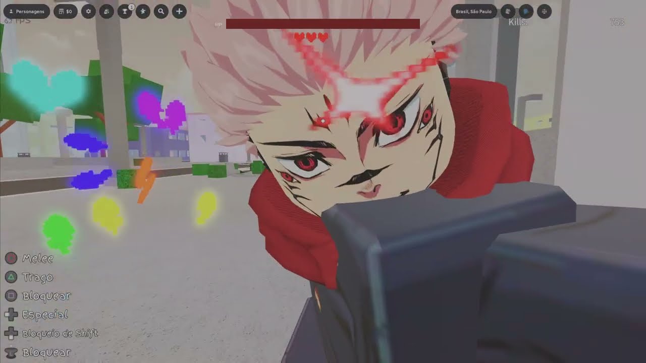 Showcase da chara e Itadori no jujutsu shenanigans e Jumpshowdown