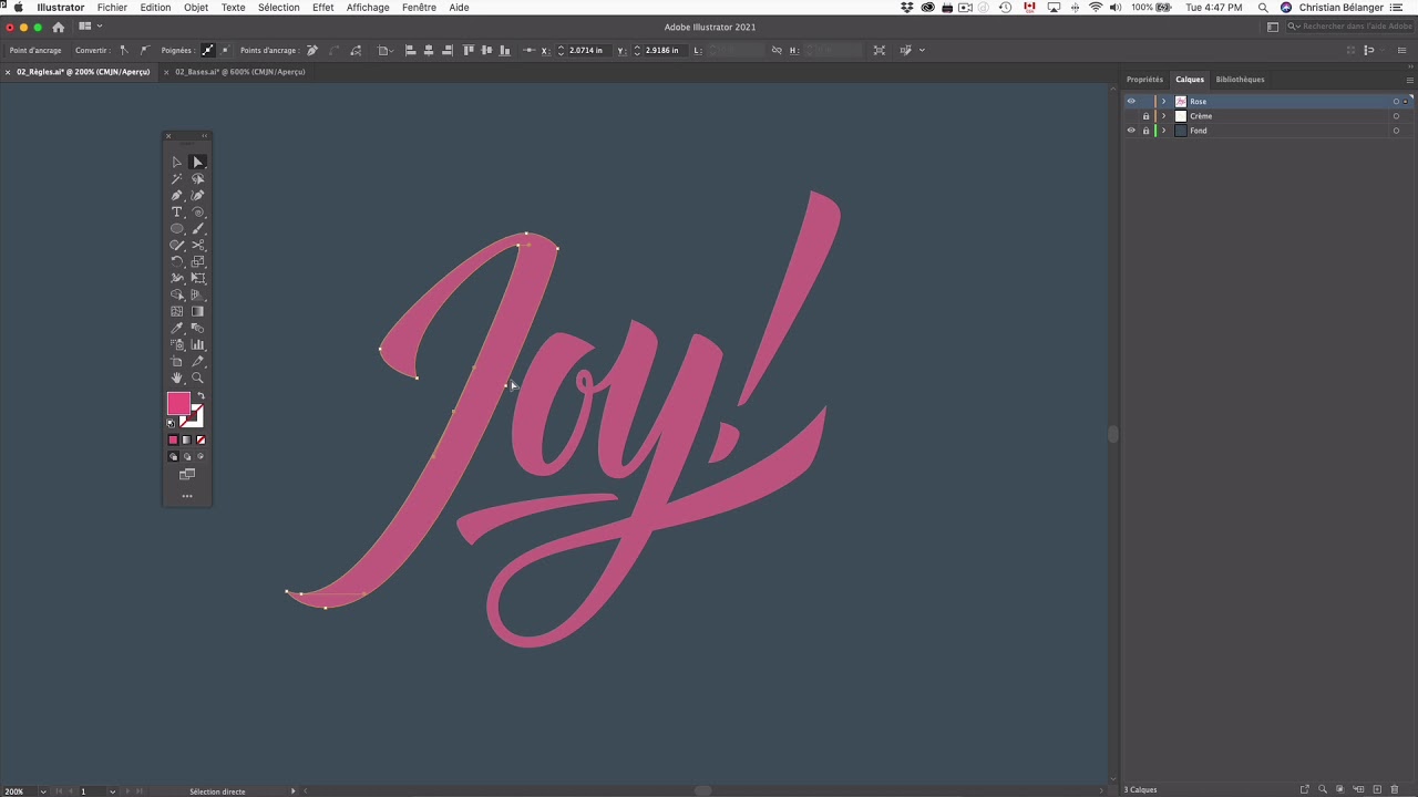 Adobe Illustrator / Outil Plume / Règles