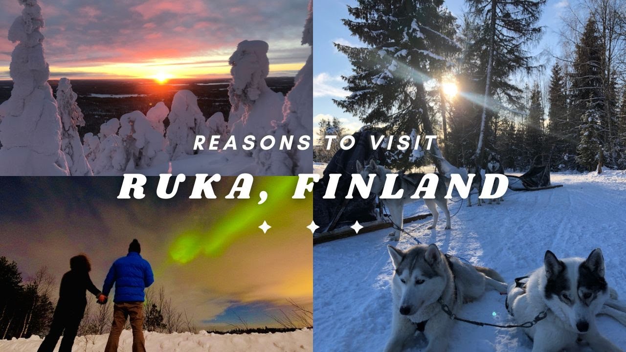 The Best of Ruka (Rukatunturi) Finland. Kota Huskies. Northern Lights.