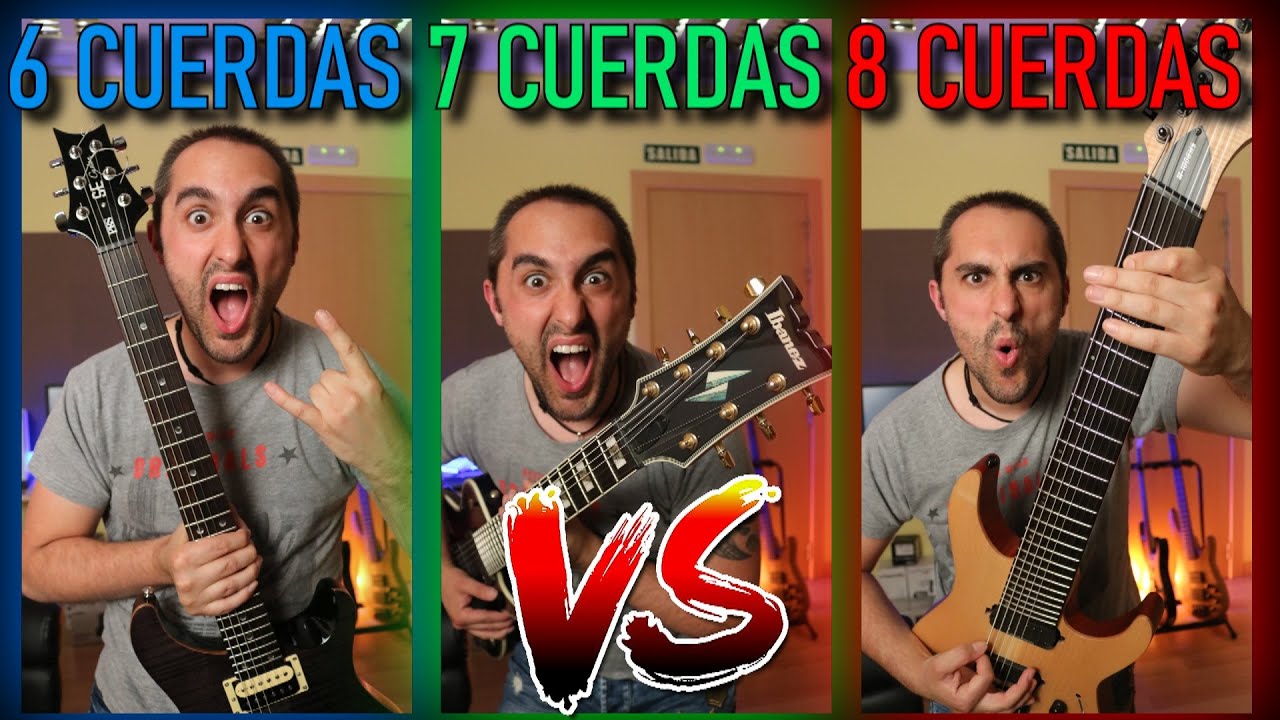 GUITARRA DE 6 VS 7 VS 8 CUERDAS ⭐ Batalla de RIFFS