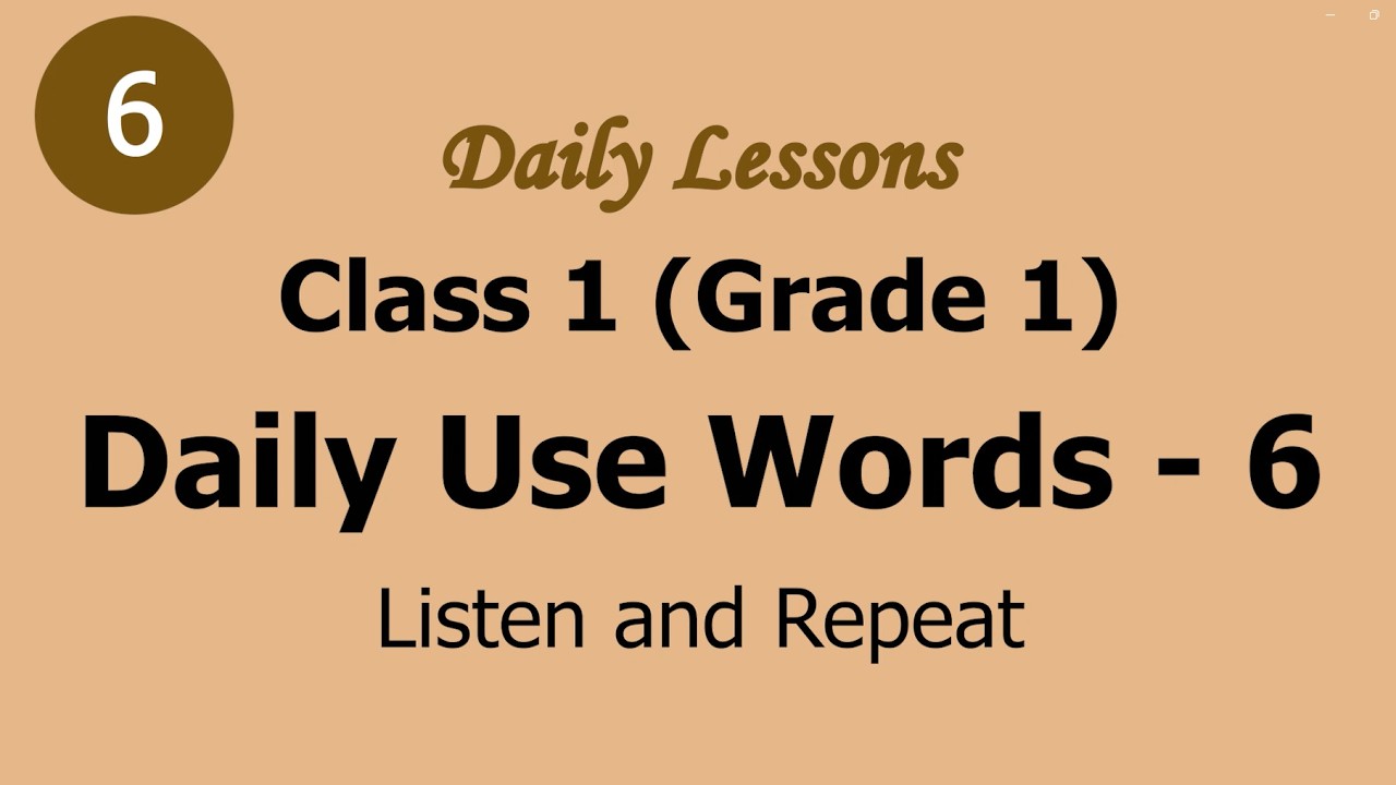 Daily Use Words - 6 | See, Listen and Repeat