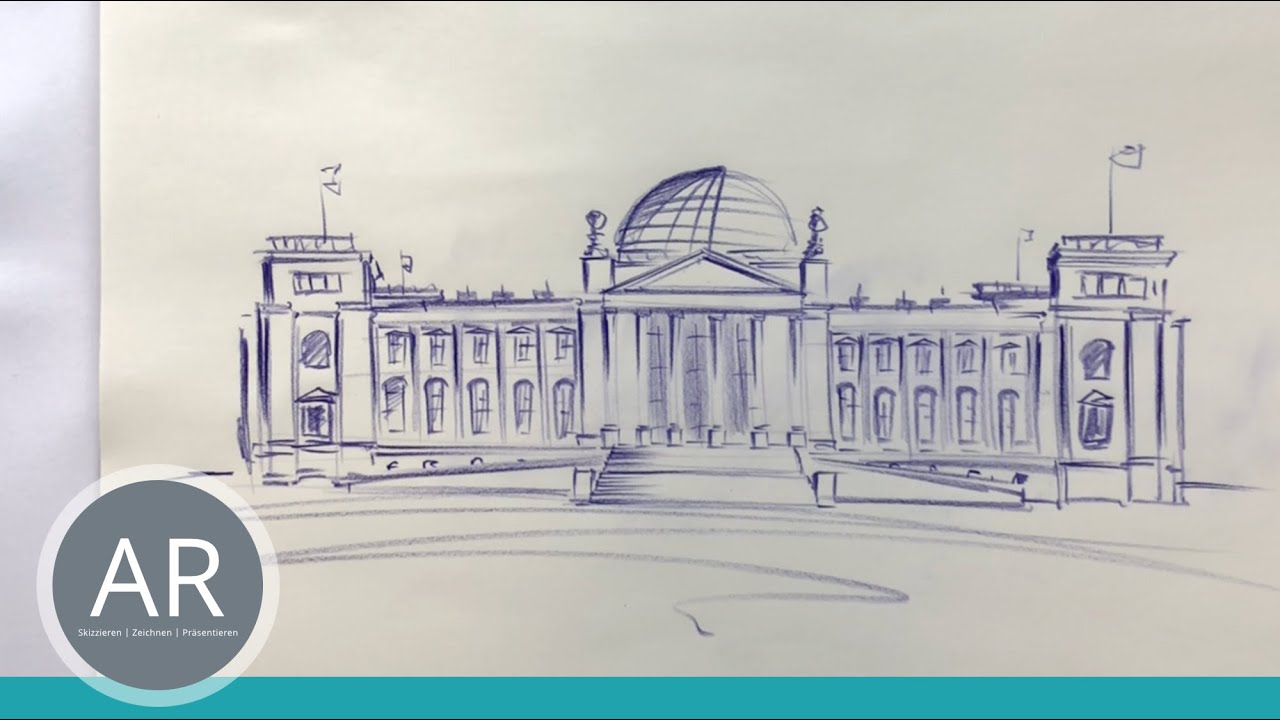 Architektur einfach zeichnen. Ein-Punkt-perspektive. Mappenkurs Berlin. Architektur studieren