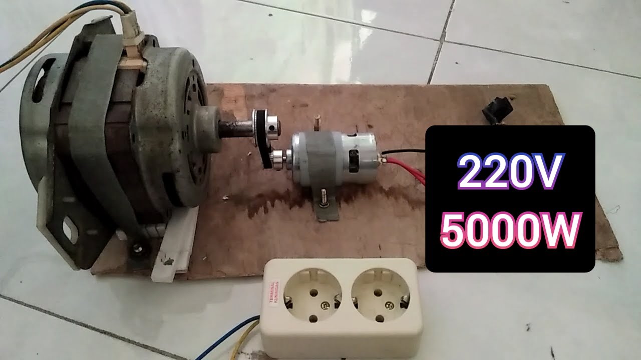 MEMBUAT GENERATOR LISTRIK 220V 5000W DARI DINAMO MESIN CUCI BEKAS.