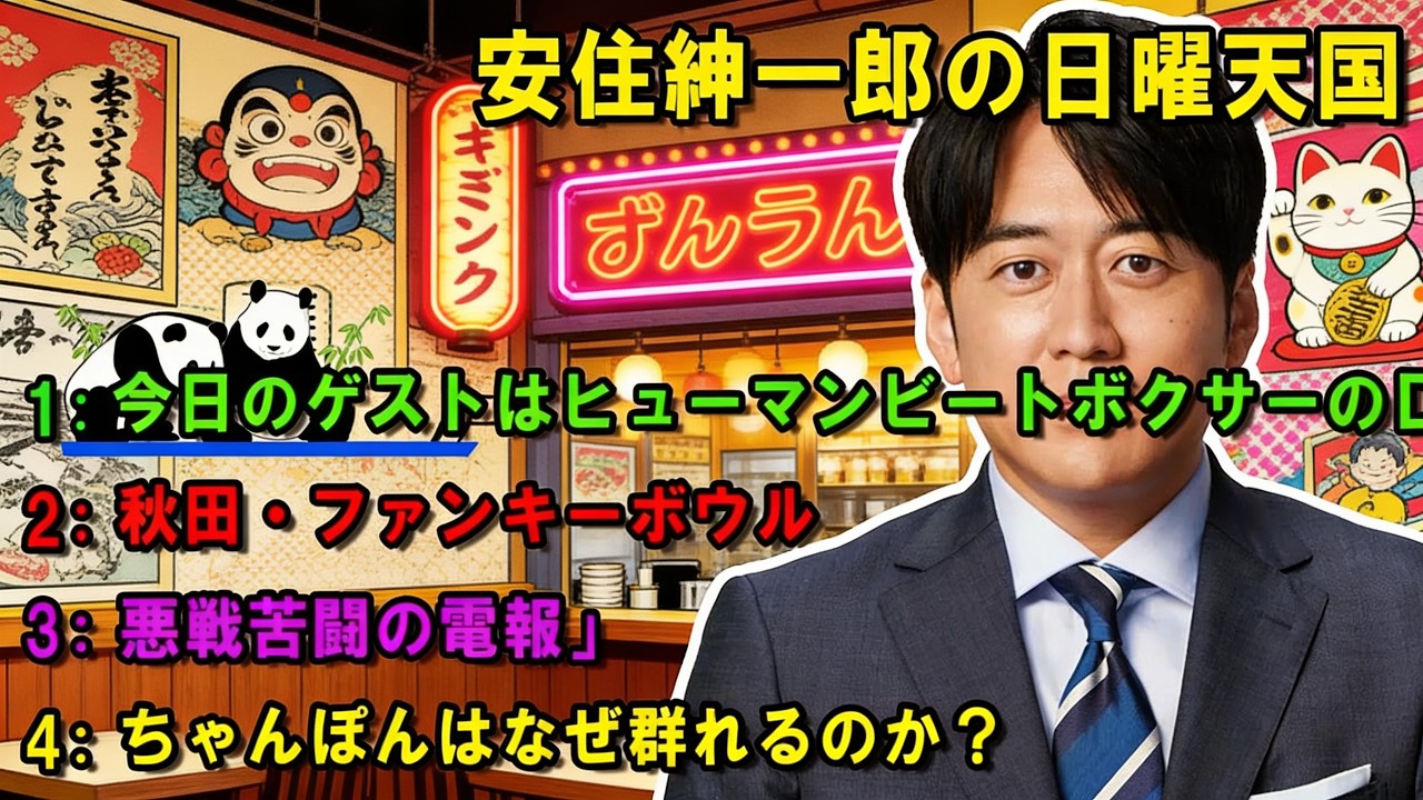 安住紳一郎の日曜天国 💖「にち１０・おでかけリサーチ」  💖出演者 : 安住紳一郎（TBSアナウンサー ) 【睡眠用・作業用・ドライブ・高音質BGM聞き流し】【広告無し】