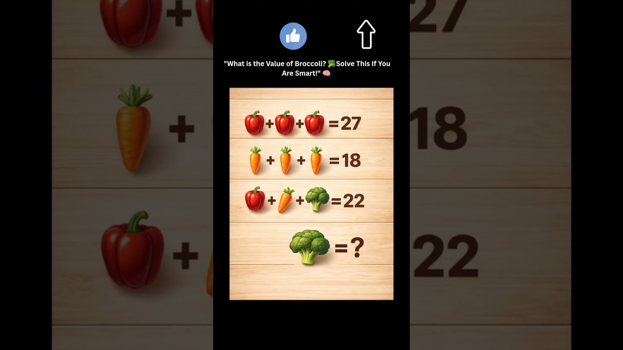 Can You Solve This Vegetable Puzzle? 🤔 Only Smart People Answer