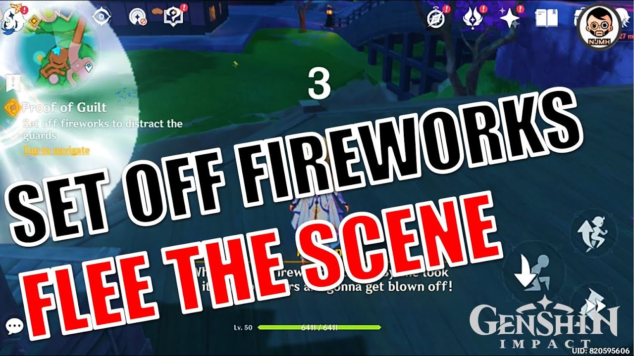 Go to the Designated Location near Tenryou Commission | Set Off Fireworks | Flee the Scene - Genshin