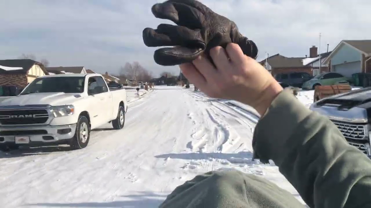 Riding recumbent trike after snowstorm 2026