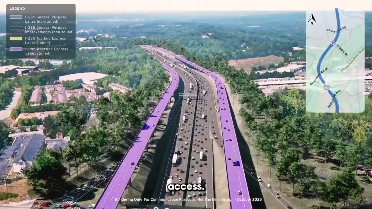 I-285 Westside Express Lanes &ndash; Visualization Animation (October 2025)