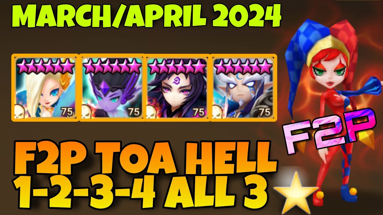 F2P TOA HELL STAGE 1 2 3 4 ALL 3⭐ (LAIMA ASCHUBEL MOOKWOL &  ABELIO) MARCH / APRIL 2024