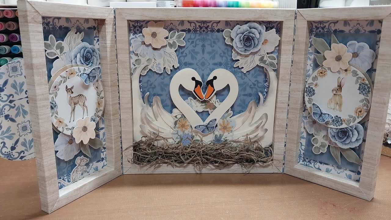 HSN Crafters Companion wildwood Whimsy collection, let's make a tri fold shadow box card 