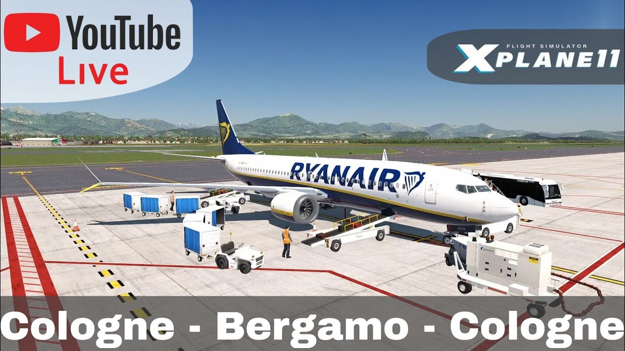 X-Plane 11 | Cologne - Bergamo - Cologne (EDDK-LIME-EDDK) | B737