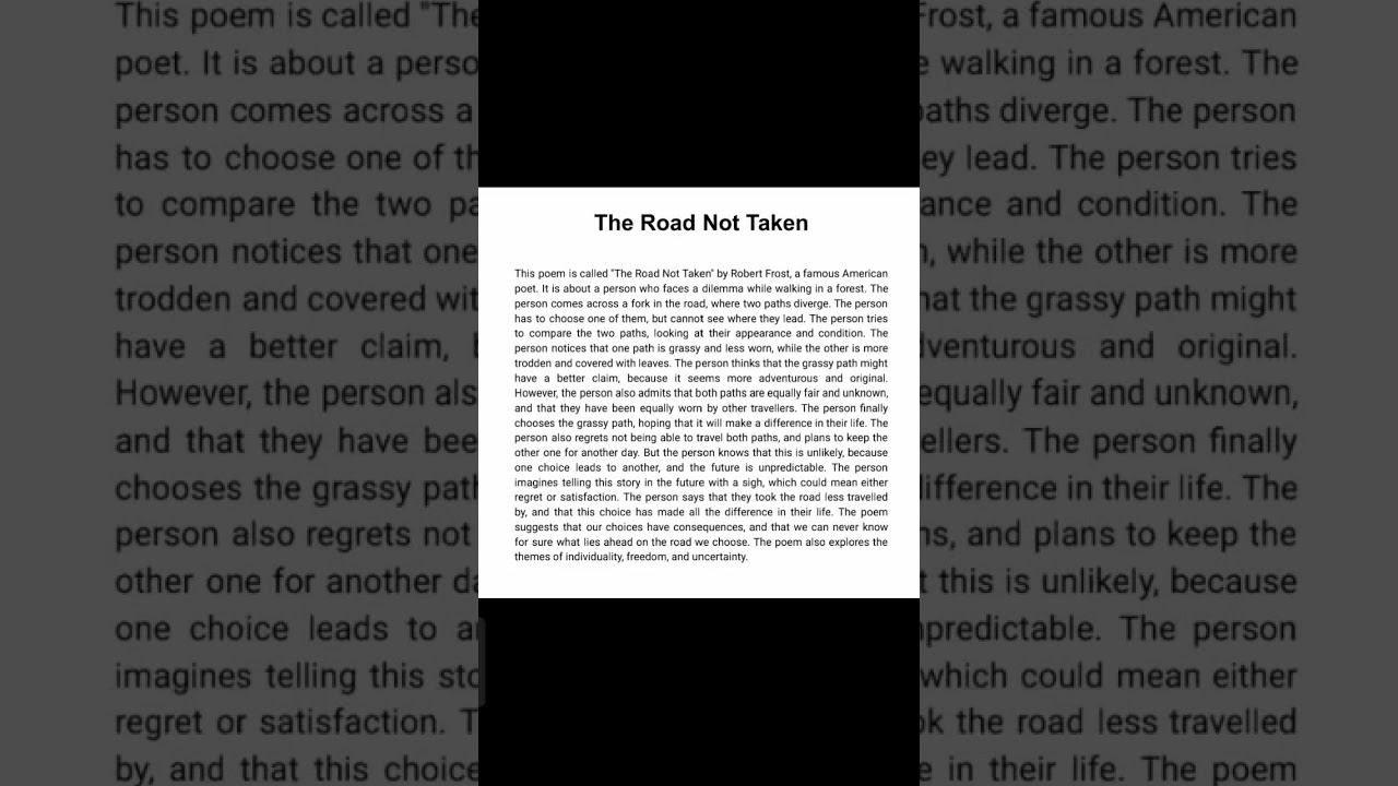 The Road Not Taken #9th Class Poem -1ki English Summary #Ncert Solutions