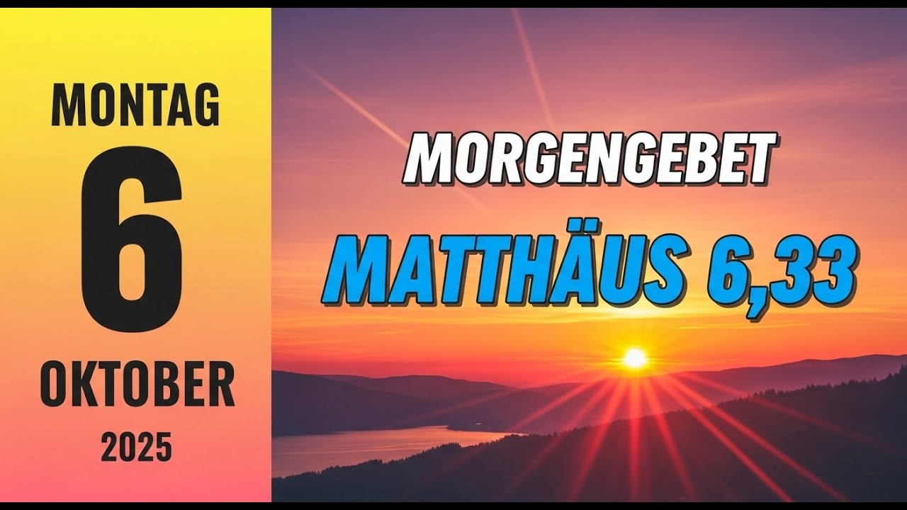 Morgengebet für Heute 6.10.2025 | Matthäus 6,33 Um den Tag mit Gottes Segen zu beginnen