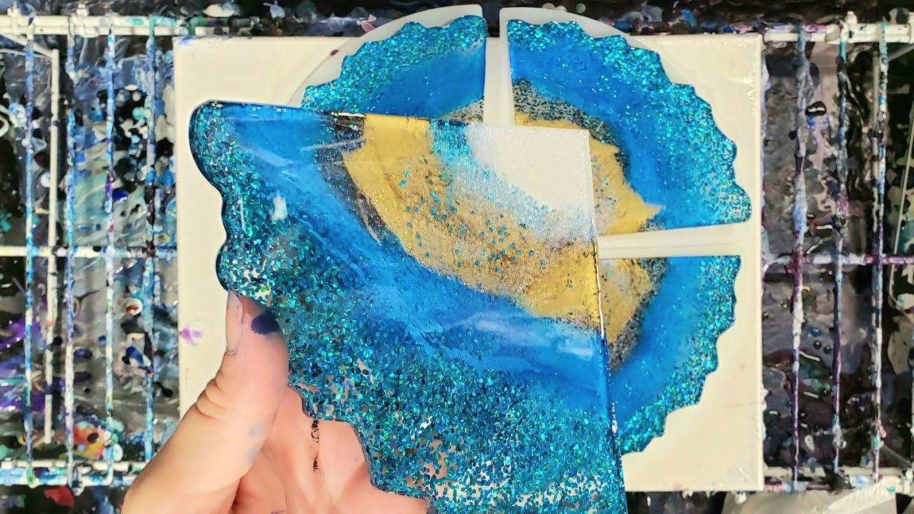 GORGEOUS Glitter Resin Geode Coasters