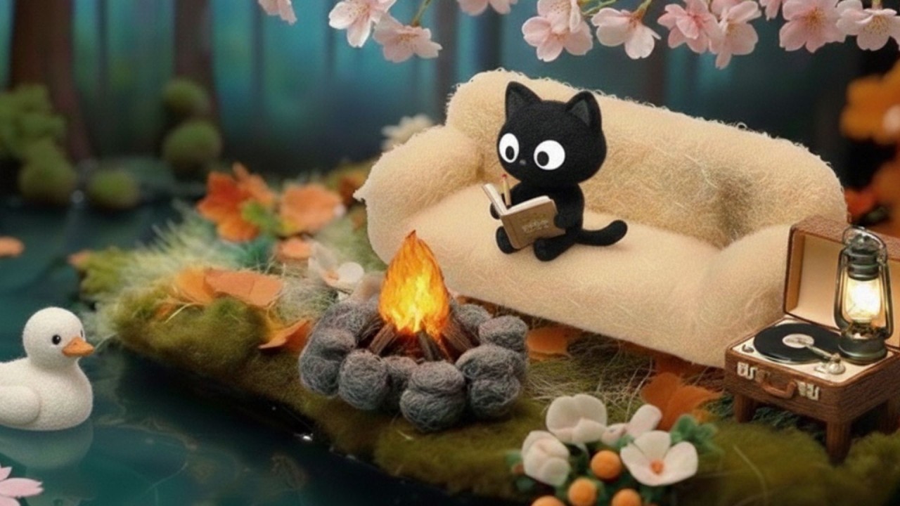 Spring Sakura Jazz 🌸 Happy Lofi Beats to Study & Work ✍️ Relaxing Nature & Cute Duck