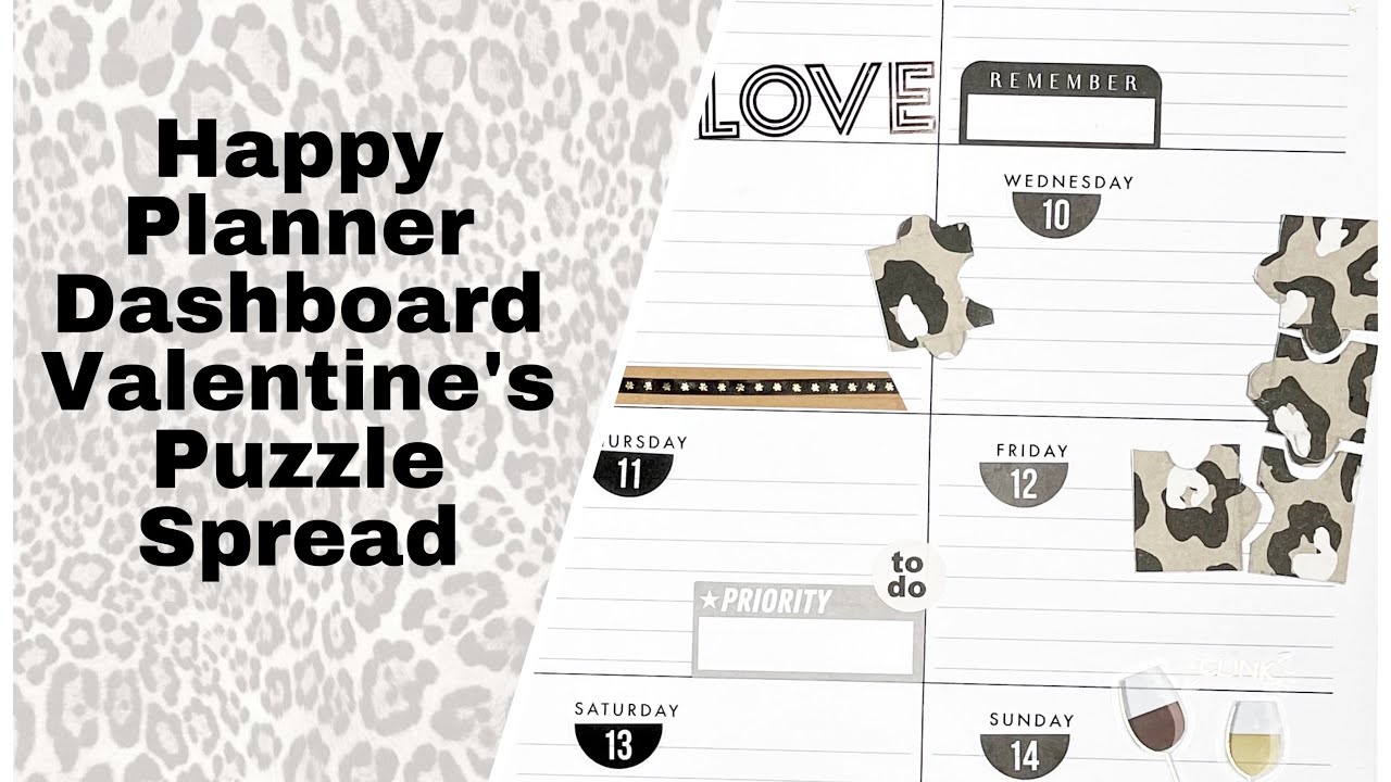 Happy Planner Classic Dashboard - Valentine’s Puzzle Spread - Plan With Me 🧩 -Work