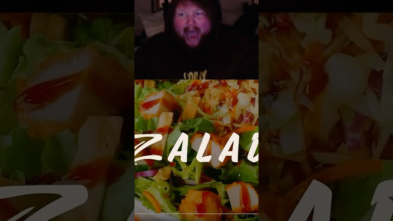 Caseoh gets jump scared by salad 😭 #caseoh #meme