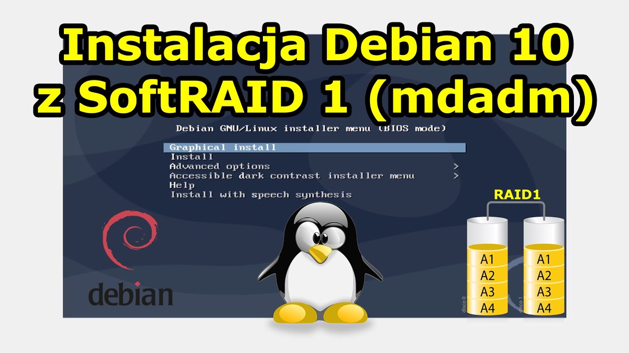 Instalacja Debian 10 z SoftRAID 1 (mdadm) | Vlog 9