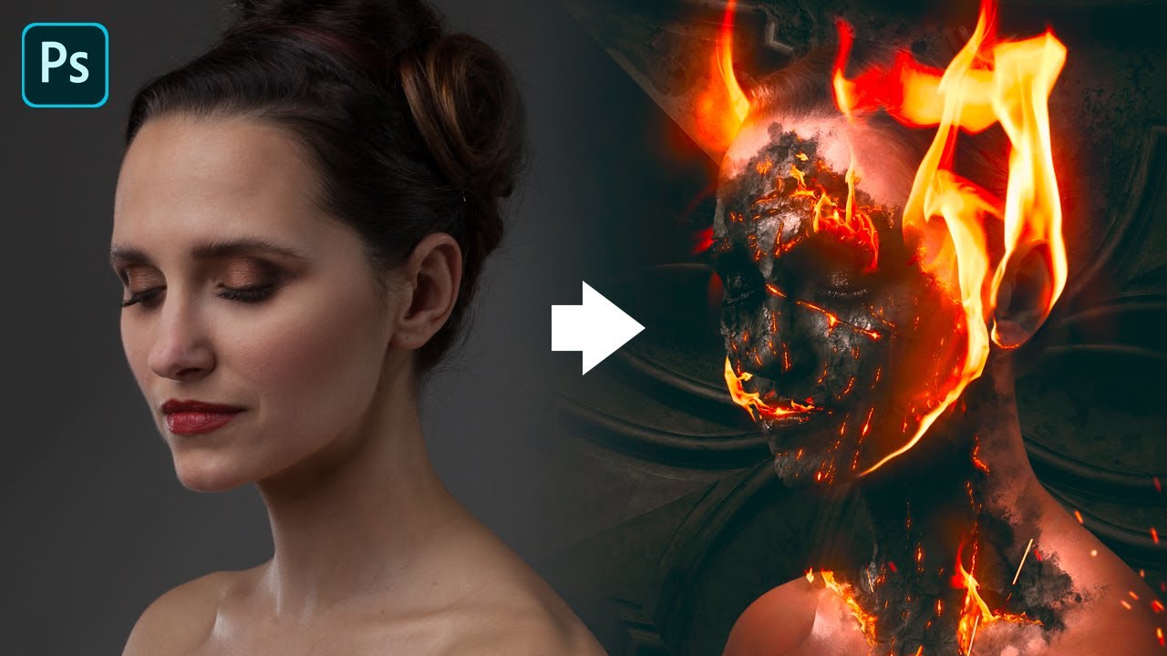 Как создать эффект горения в Photoshop
