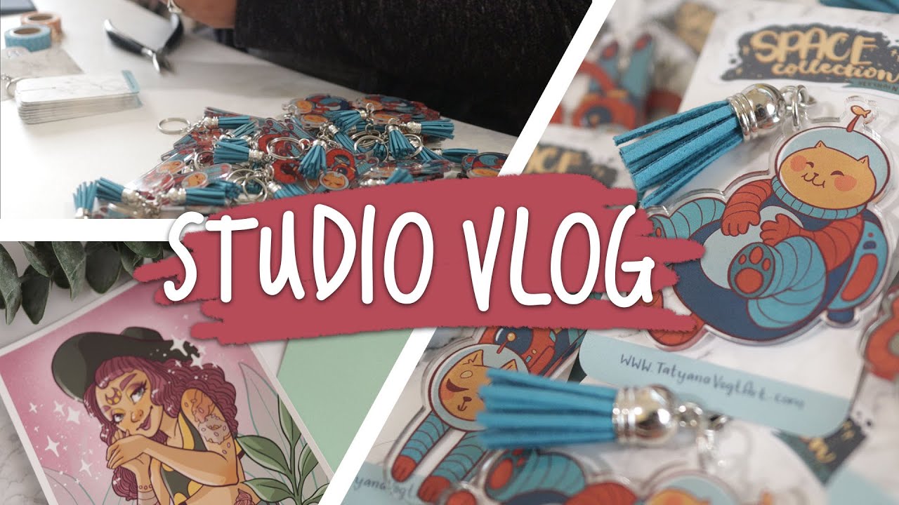 STUDIO VLOG - Con Prep, Acrylic Keychains, Art etc