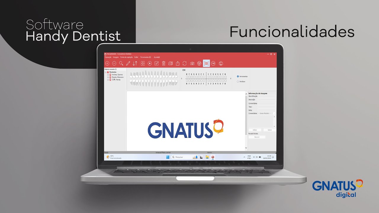 Software Handy Dentist  e suas funcionalidades para equipamentos Gnatus