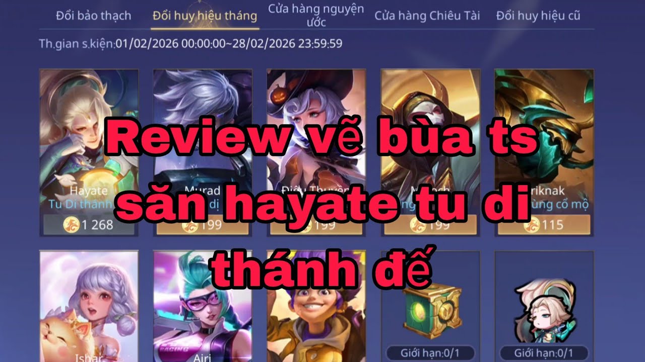 LIÊN QUÂN | REVIEW VẼ BÙA TUYỆT SẮC SĂN HAYATE TU DI THÁNH ĐẾ. 3/2/2026