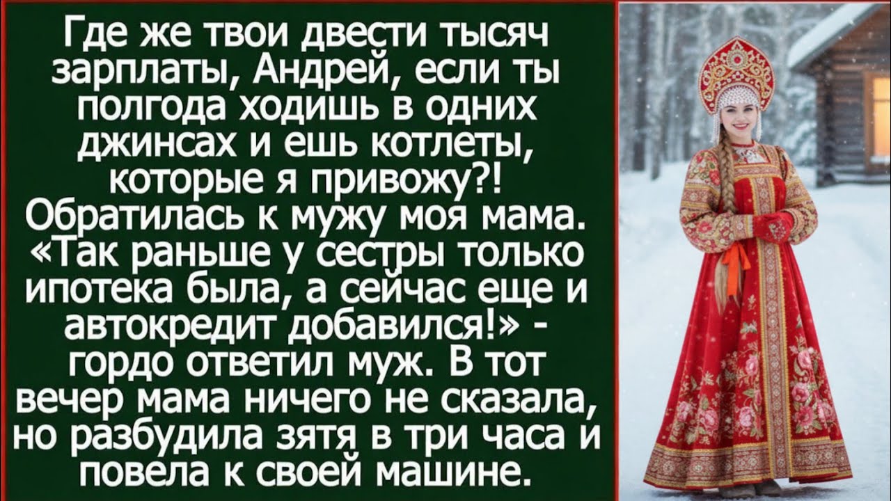 Где твоя зарплат, Андрей, если ты ходишь в одних джинсах и ешь мои котлеты. Спросила у мужа моя мама