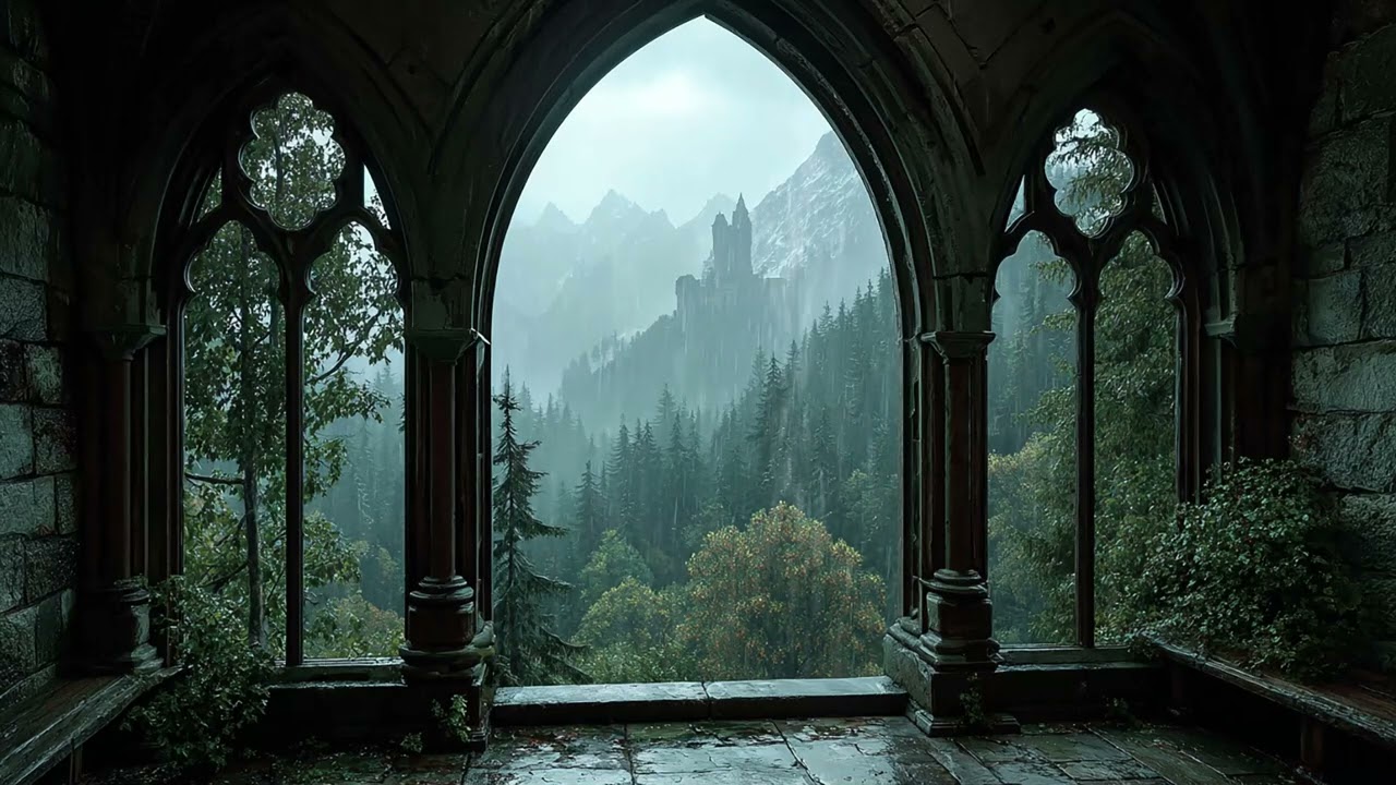 Beruhigende Regenambience im nordischen Schlosswald für sanften Schlaf und Wohlgefühl