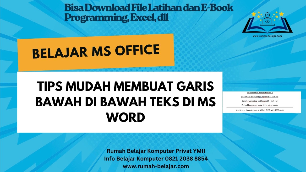 TIPS MUDAH MEMBUAT GARIS BAWAH DI BAWAH TEKS DI MS WORD