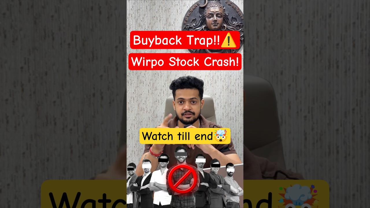 Wipro Buyback Explained🔥| Why Wipro Share Fell 8% After Buyback? Retail Trap😳📉 #shorts #wipro
