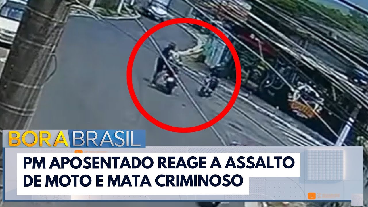PM aposentado reage a assalto de moto e mata criminoso | Bora Brasil