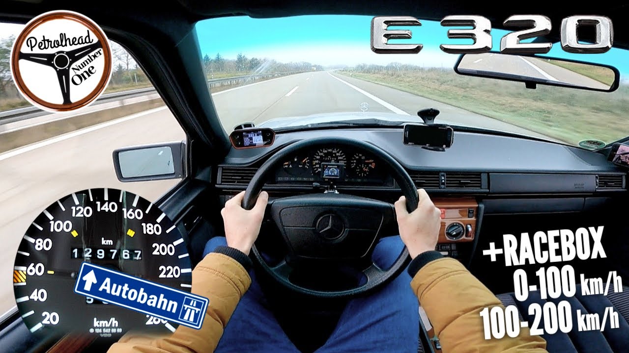 1994 Mercedes E320 W124 | V-MAX. RACEBOX 0-100, 100-200 km/h. Próba autostradowa.