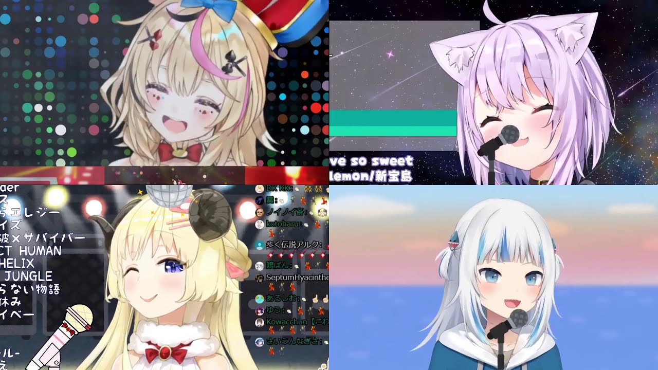 Hololive girls sing Koi 恋 「恋/星野源」feat. Omaru Polka, Nekomata Okayu, Tsunomaki Watame & Gawr Gura