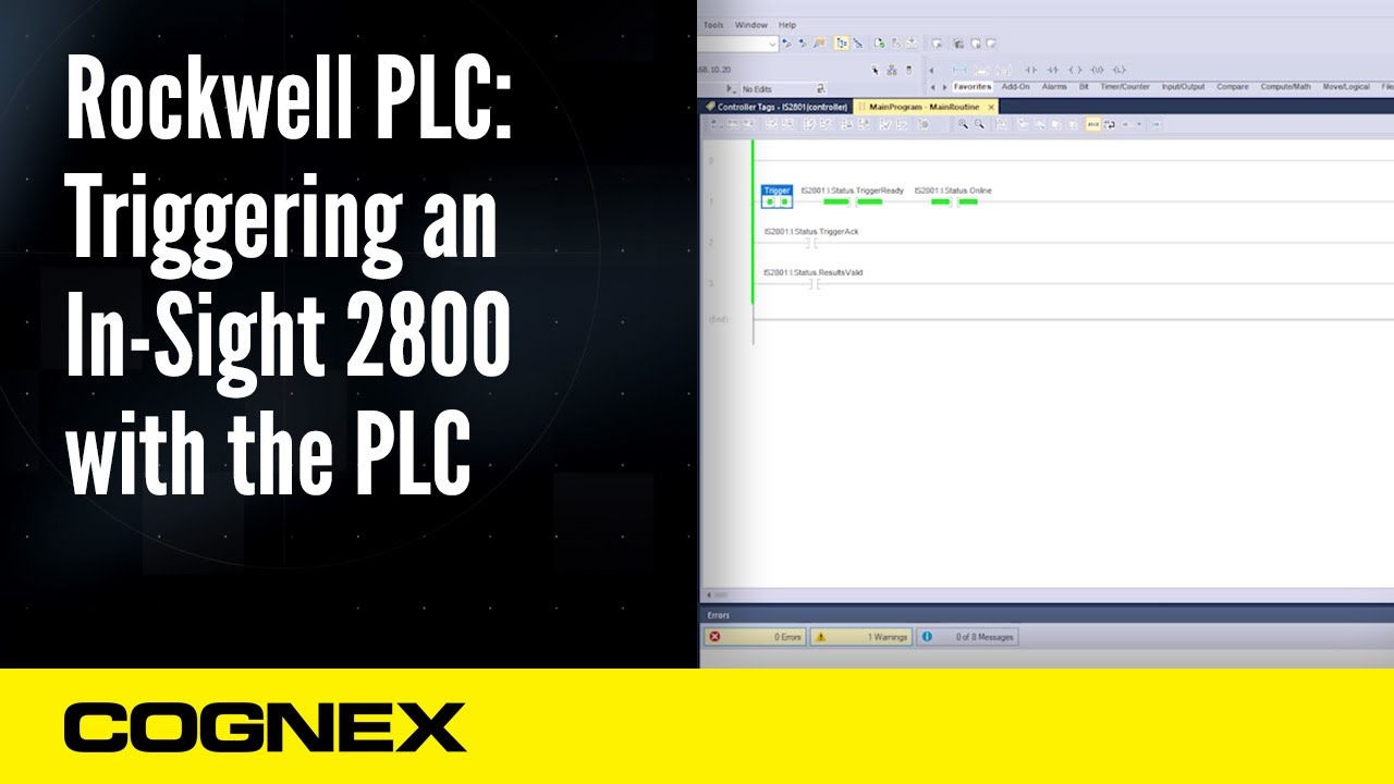 Rockwell PLC: Triggering an In-Sight 2800 with the PLC| Cognex Support