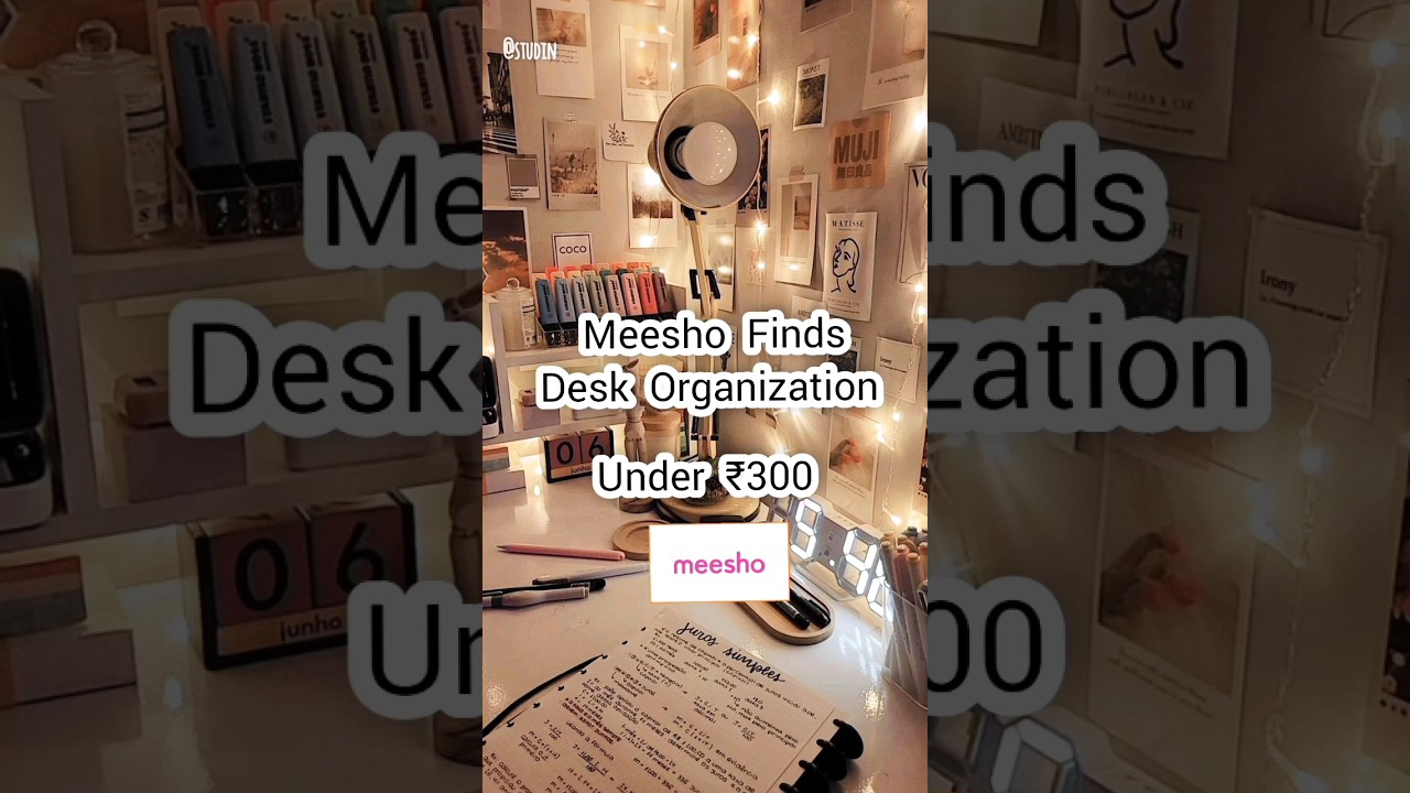 Desk Organization under ₹300 #shorts #meesho #deskorganization #aesthetic #youtube #studin #viral