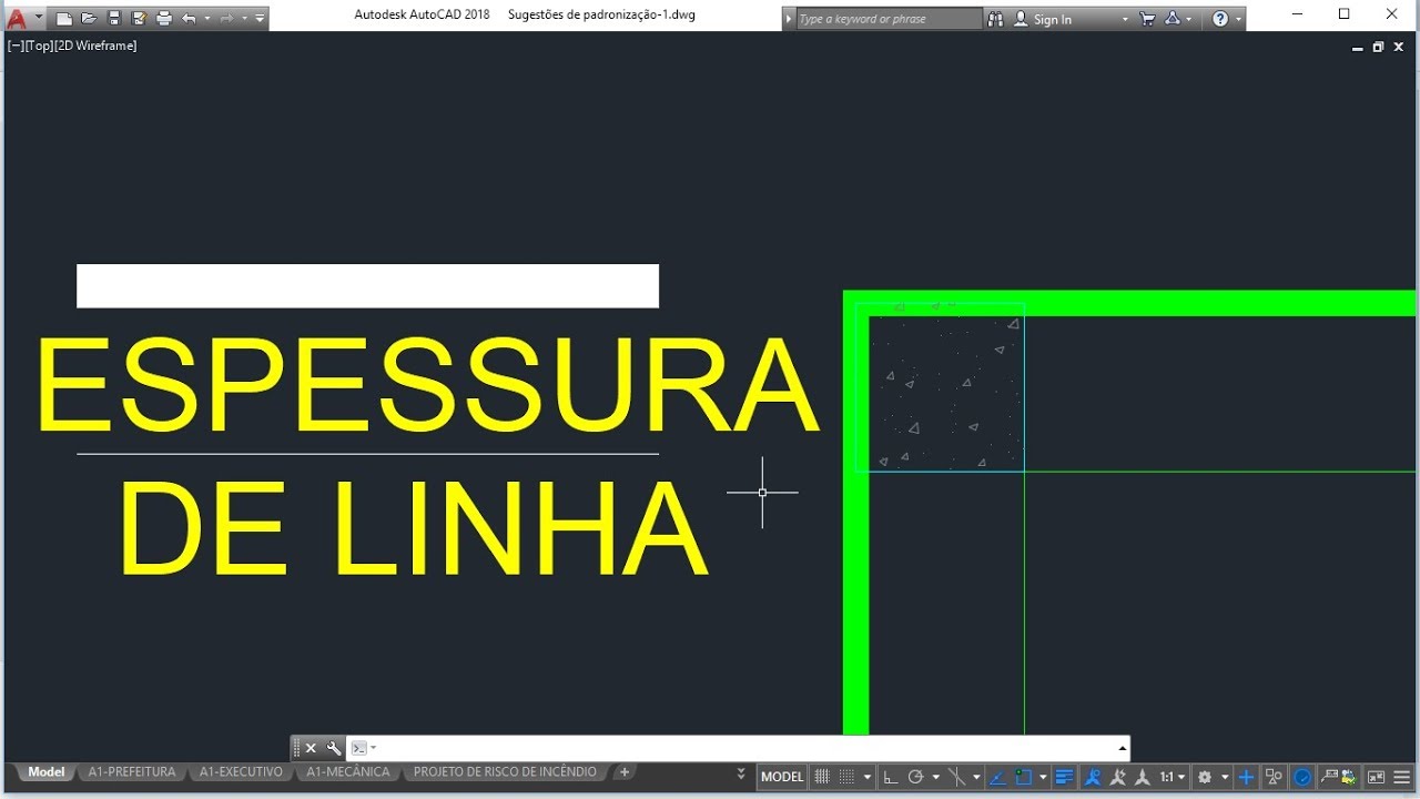 AUTOCAD - ESPESSURA DE LINHA (Comando PE / WIDTH) / How to change line thickness (width) / PEDIT
