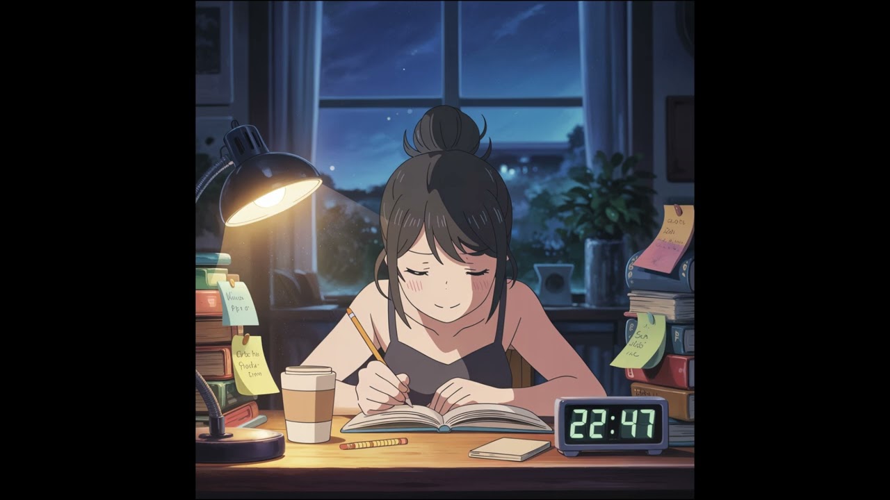 Anime Girl Studying All Night 📚✨ | Chill Study Vibes