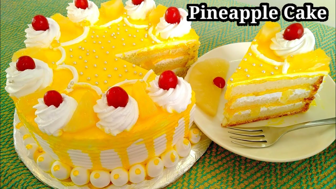 pineapple cake recipe | Soft and juicy pineapple cake | pineapple Birthday cake | Beautiful cake