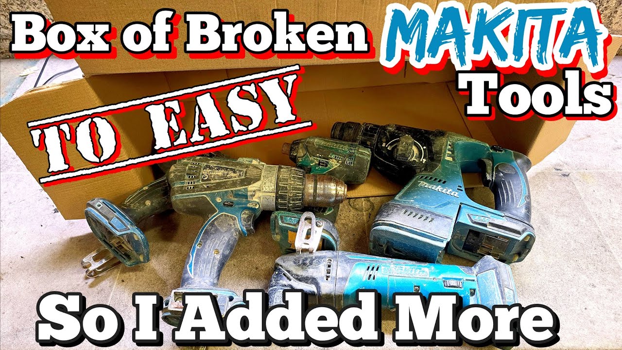 This box of broken Makita power tools was to easy, so I added more faulty Makita tools.