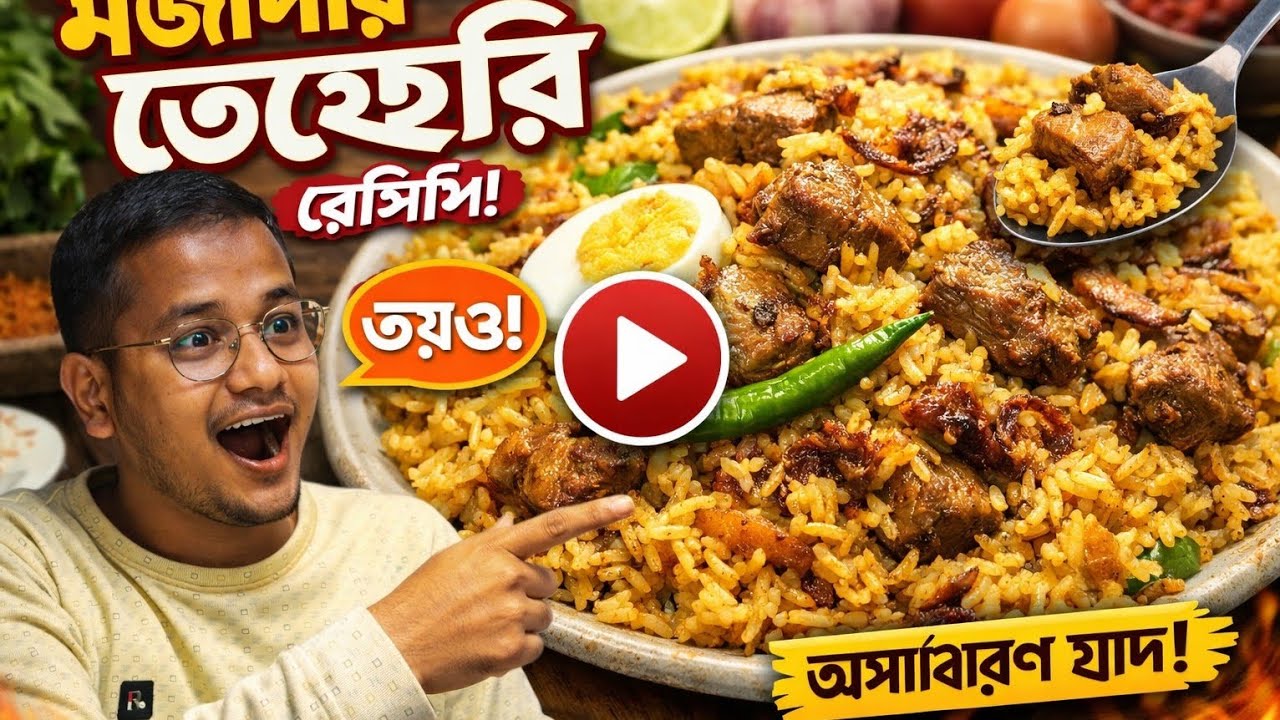 ঘরোয়া স্টাইলে কাঁচি তেহারী রান্না, Easy Kacchi Tehari Recipe in Bangla , Restaurant Style Tehari,
