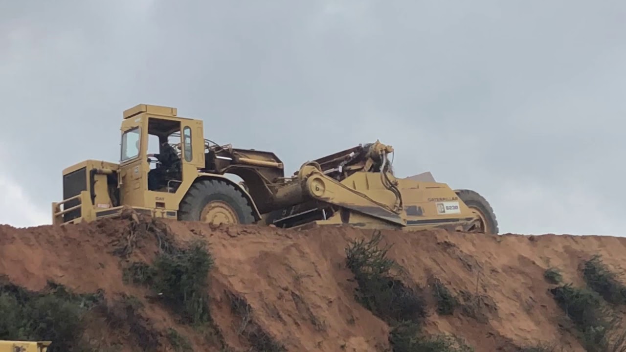 CAT Scrapers in Rough Grading Action!