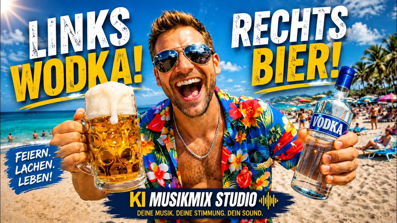 Links Wodka, rechts Bier