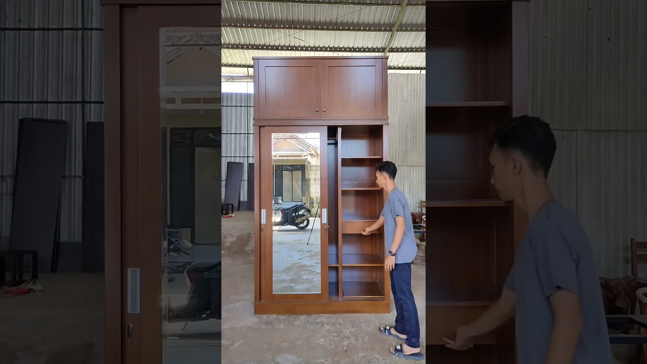 Kompilasi lemari istimewa Kang Mebel 😎 #lemarijati #furniturejepara #mebeljepara #interiordesign