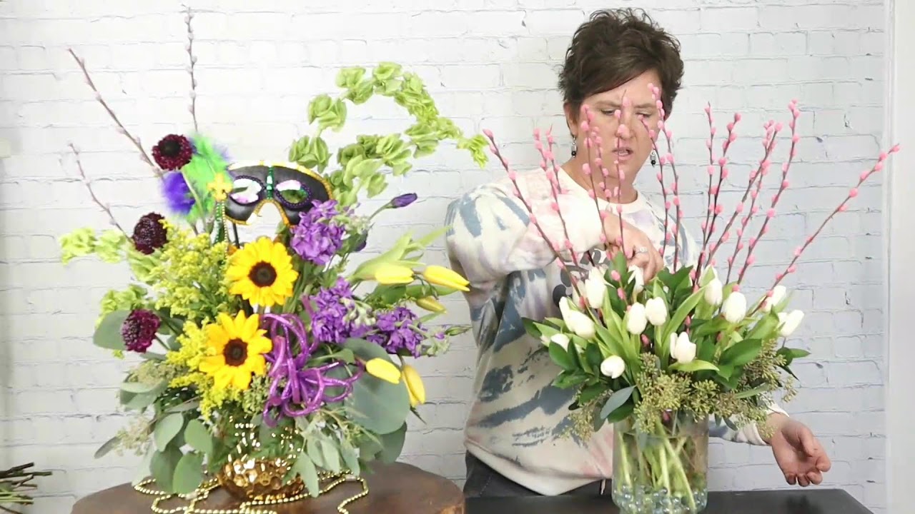 Let's make a fun Mardi Gras Arrangement - LIVE