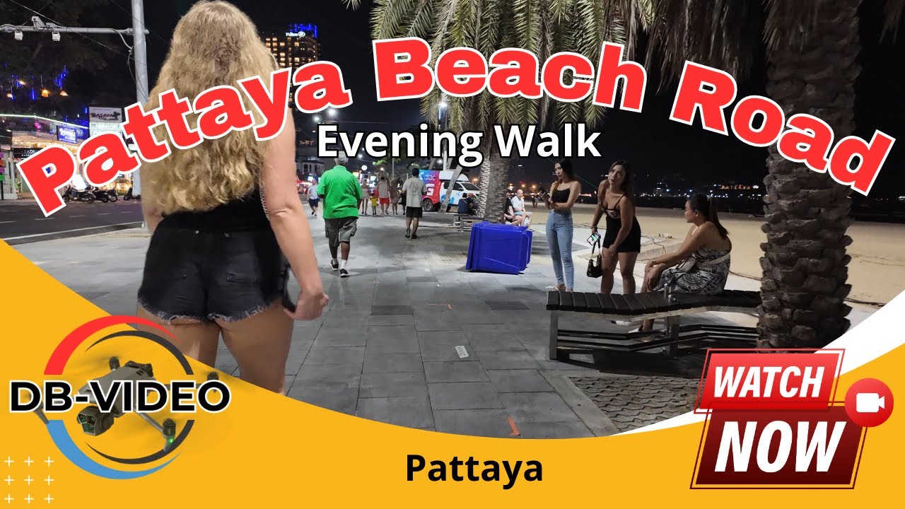 [4K] 🇹🇭 Evening Walk | Pattaya Beach Road | January 2024