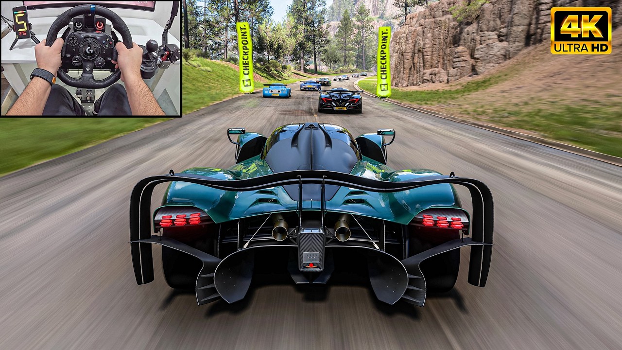 Aston Martin AMR PRO Valkyrie VS Extream Truck Toys - Forza Horizon 5 | Logitech G923 Steering Wheel