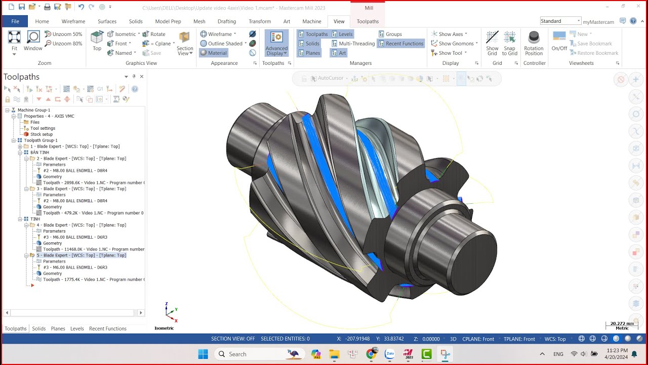 Training Mastercam 4 axis # 2
